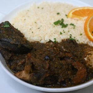 White Rice and (designer stew) Meal Bowl
